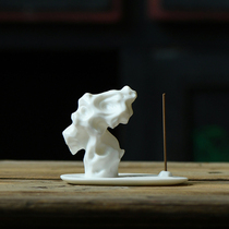 White porcelain incense insert creative Taihu Stone handmade line incense insert space tea ceremony desktop incense burner Chinese gift aromatherapy set