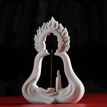 Dechina white porcelain line incense plug creative home gift Incense Road ornaments gift line incense burner Zen manual back incense burner