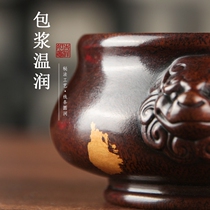 Pure copper incense burner dedicated to animal ears lion ears Buddha Hall sacrificial incense seal furnace Su Gong antique line incense incense burner