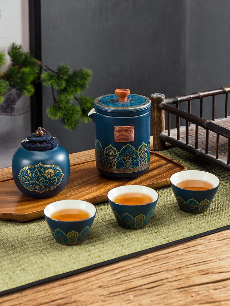 Single tea set refinement 1 person Flushing Tea Filter Suit Tea Cup Travel Fitting Outdoor Gift Single Cup Teas Tea Pass