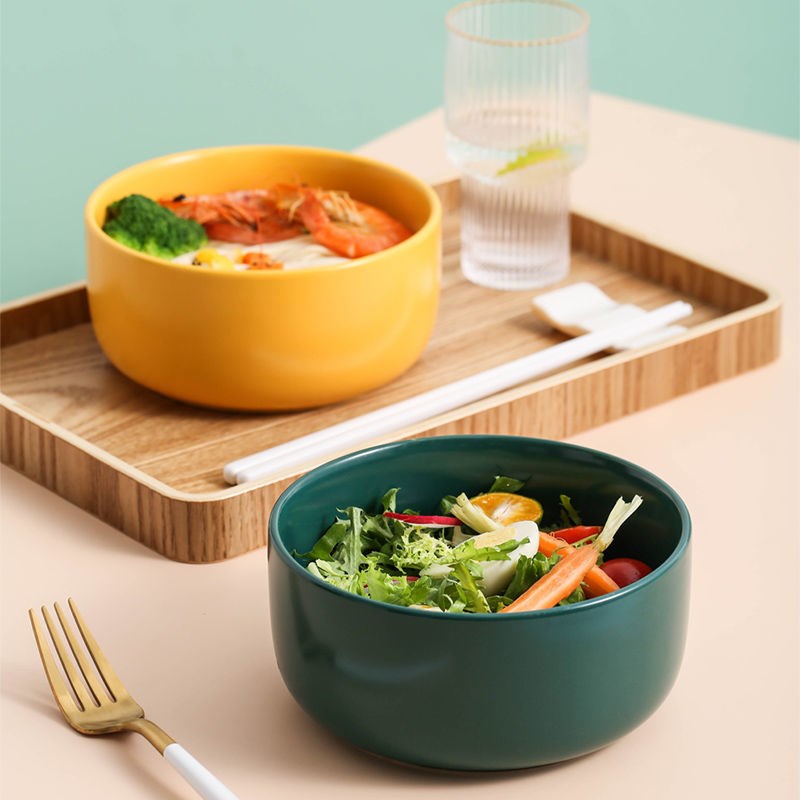 Nordic Wind Home Creative Bowl 6 Inch Large Bowl Salad Bowl Soup Bowl of Microwave Oven Bowl Blister Noodle Bowl Porcelain Bowl Foam Noodle Bowl