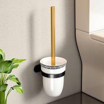 toilet toilet brush holder free of punch space aluminum wall-mounted wall light lavish black gold ceramic mug clean toilet brush suit