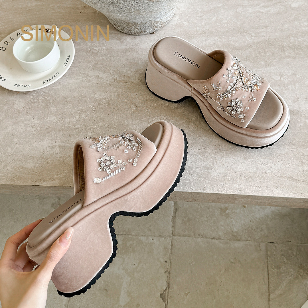 Shimengni 2026 Summer Elegant Rhinestone Versatile Platform Height-Increasing Fashion Open-Toe Sandals SM663805
