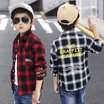 Childrens shirt long sleeve childrens shirt 2020 new spring and autumn boys casual plaid top wear tide