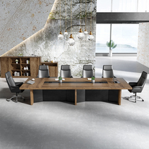 Mori Meeting Table Office Furniture New Rectangular Desk Long Table Multi-Person Meeting Negotiation Table And Chairs Combination