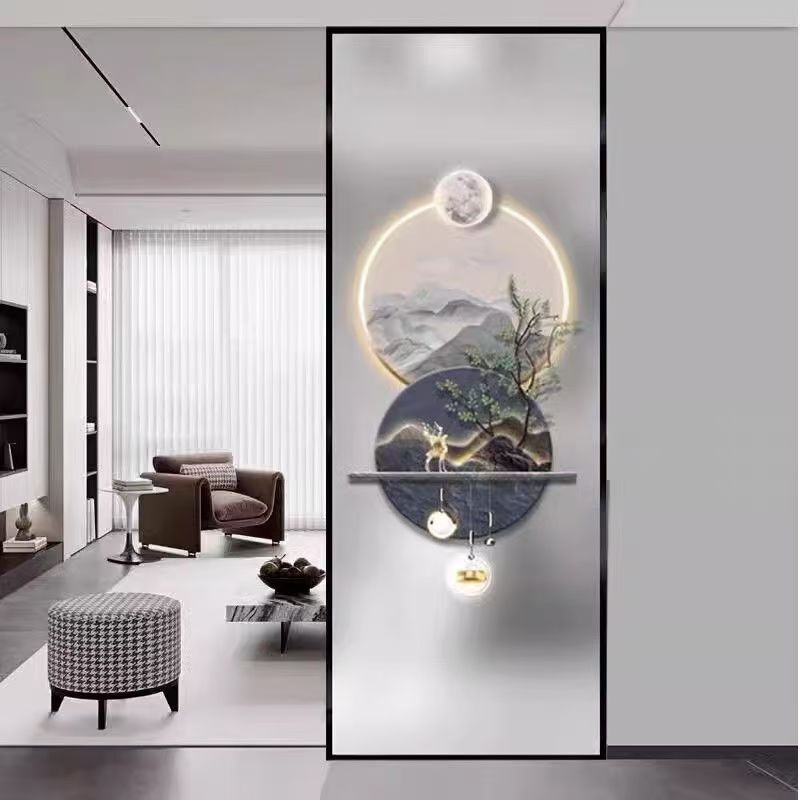 Modern Minimalist Light Luxury Art Tempered Glass Partition for Home Living Room, Blocking the Entrance, Translucent Screen Partition Modern Minimalist Light Luxury Art Tempered Glass Partition for Home Living Room, Blocking the Entrance, Translucent Screen Partition