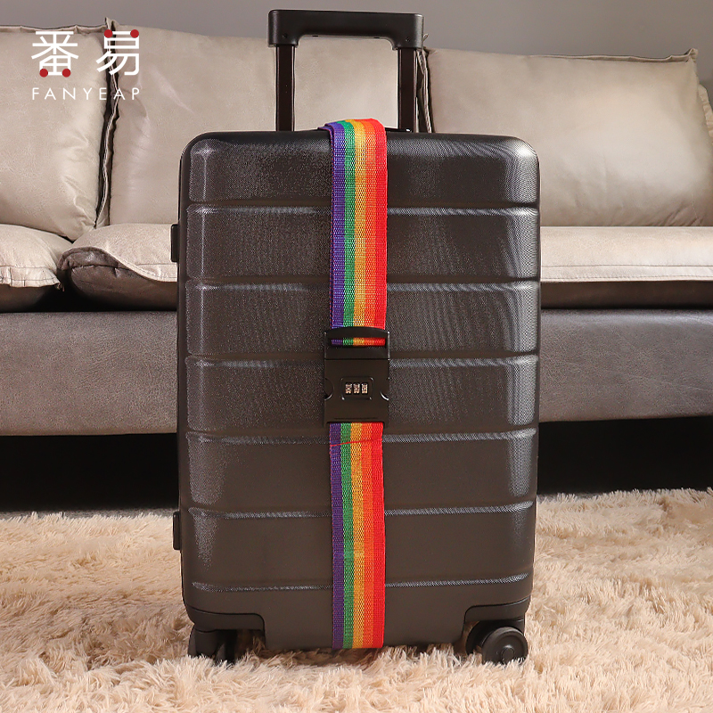 Suitcase strap Lined Code Lock Punch Bag Strap Safety Fixed Dei Suitcase Protection Tighten Reinforcement Strap
