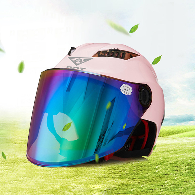 DOT helmet summer helmet men and women universal sunscreen electric car breathable helmet summer half helmet light battery gray