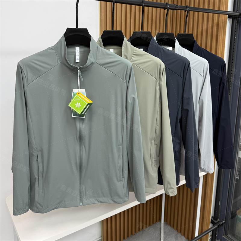 3D Dynamic Vertical Cutting High-Performance Three-Proof Perforated Breathable Elastic Spring and Summer Men's Outdoor Sports and Leisure Sun Protection Thin Jacket