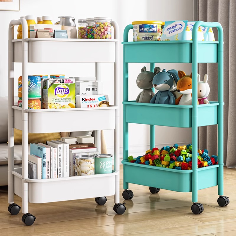 Removable Bookshelf Floor Shelve Shelf Multilayer With Wheels Small Trolley Snack snacks Desktop side reading Contained Bookcase-Taobao