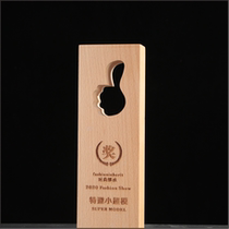 High-end Atmospheric Creative Solid Wood Crystal Trophy Custom Wooden Medal Set for Corporate Excellent Employee Annual Meeting Awards