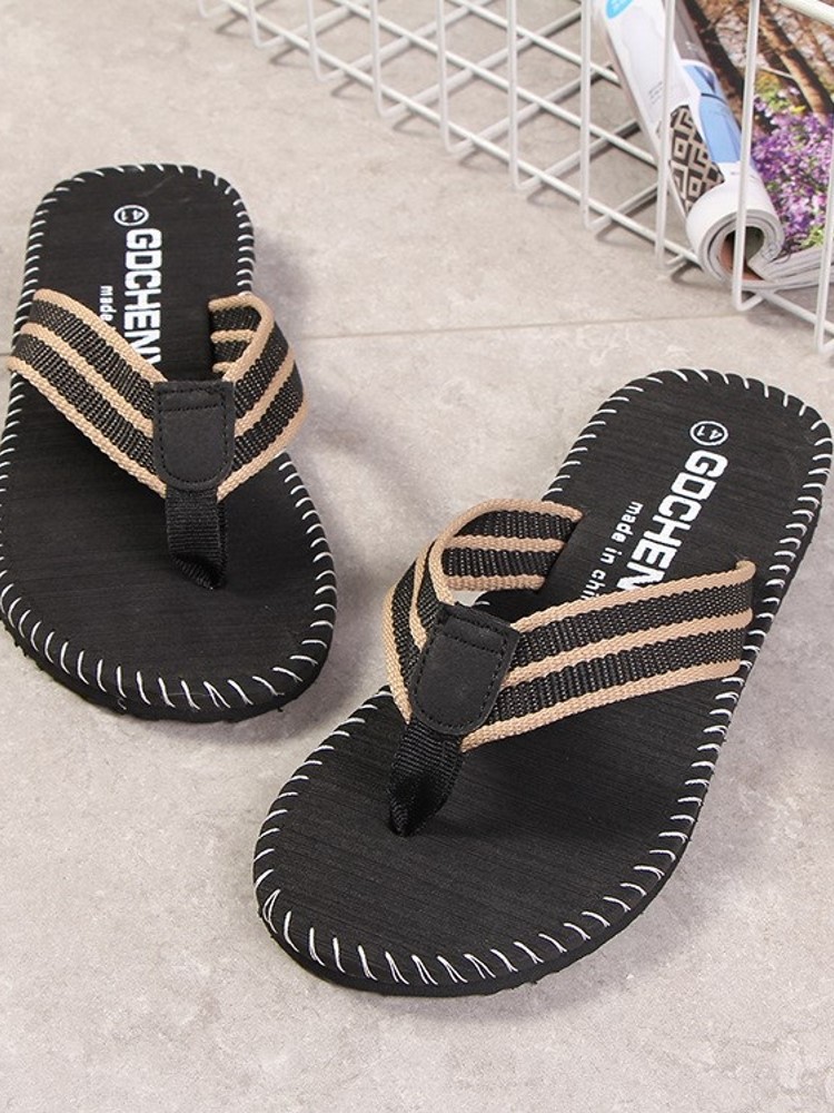 Herringbone drag male non-slip Korean version trendy men's beach personality cool drag summer Vietnamese slippers men's clip slippers-Taobao