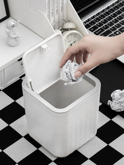 桌面垃圾桶小号迷你带盖台面茶几床头卧室办公室收纳桶桌上废纸篓