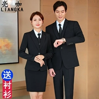 Осенний классический костюм, комплект, пиджак классического кроя для работы, большой размер