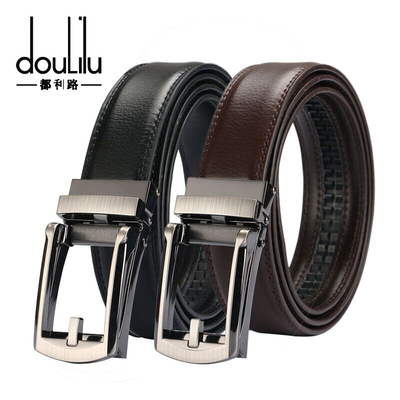 都利路真皮假针扣裤带自动扣