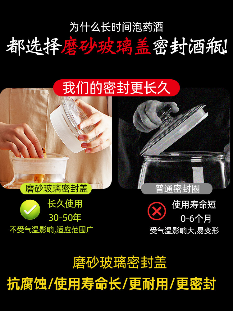 Special Wine Bottle for Infusing Liquor, High-End Household Use with Spigot, 10kg 25kg Glass Sealed Wine Jar, Ginseng Liquor Empty Bottle