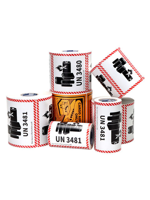 Lithium battery fire label UN3481 3480 3090 label 100 sheets Lithium battery warning label paper Aviation warning sticker Lithium battery outer box sticker Amazon air logistics label