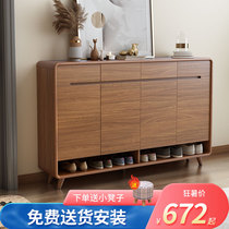 Shoe cabinet household door solid wood bar into the outdoor entrance Chinese large-capacity storage locker new 2020 explosion