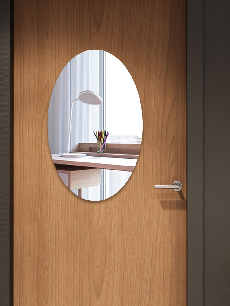 Mirror Wall Sticker Self-adhesive Oval Acrylic Bathroom Mirror Sticker Home Decoration HD Glass soft Mirror Wall Sticker