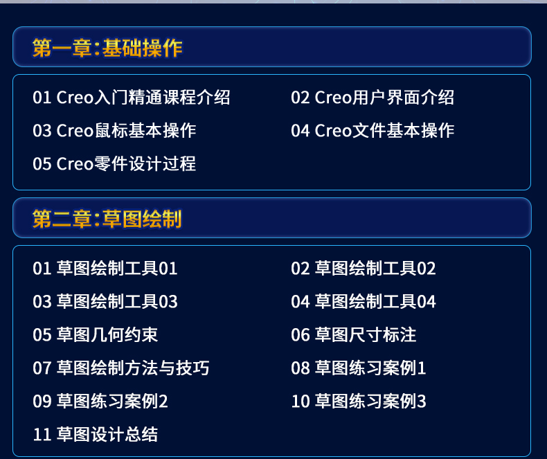 PTC CREO零基础入门 + 高级视频教学！全面覆盖基础操作至工程制图！实操答疑 + 导师在线辅导，加速技能提升！快速掌握，从入门到精通！