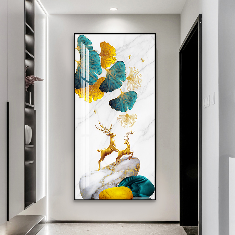 Genguan Decoration Painting into the Entrance Corridor Aisle Wall Painting Vertical version Modern Brief Nordic Living room MAGIC CRYSTAL PORCELAIN HANGING PAINTINGS