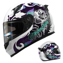 Motorcycle helmet mens full helmet winter windproof and anti-fog personality Knight off-road locomotive full cover safety 3c certification