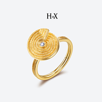 Original design jewelry 18K gold inlaid diamond ring female personality tree pattern ring tail ring Jewelry gift