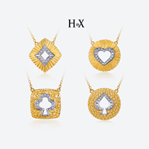 Original New Products 18K Gold Diamond Necklace Pendant Womens Poker Design Fashion Pendant Personality Collarbone Chain Gift