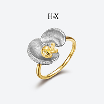 Original jewelry 18k gold diamond ring Womens personality lucky bean ring fashion tail ring Girlfriends jewelry gift