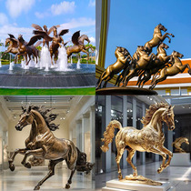 Large stainless steel art horse sculpture customized community garden simulation geometric mirror hollow animal landscape ornaments