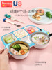 Children's Divided Plate, Food-Grade, for Boys and Girls, Special for Eating, Household, Anti-Fall, Suction Cup, Stainless Steel Baby Tableware