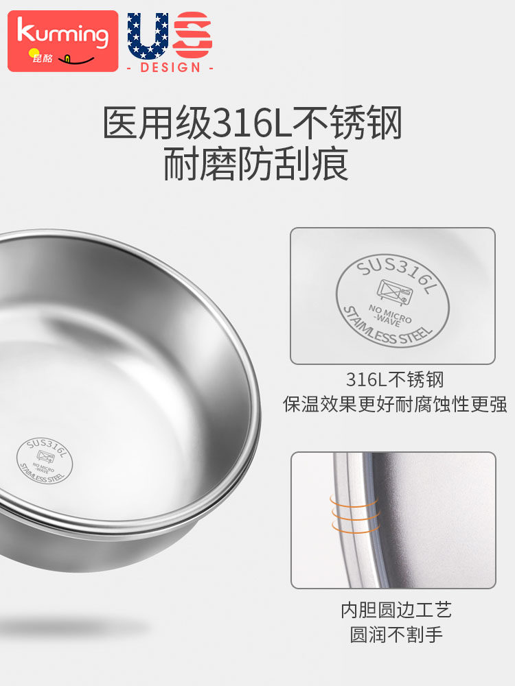 Baby Food Bowl, Special Water-Filled Insulated Bowl for Infants and Young Children, Stainless Steel Kidsren's Bowl and Spoon Tableware Set