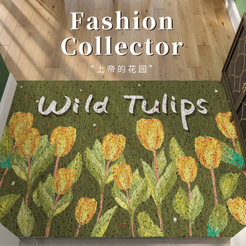 Entrance doormat Entrance Door Mat Door Mat Home Tailoring Silk Ring Stepped Foot Mat Door Cushion Foot Cushion Outside The Door Carpet