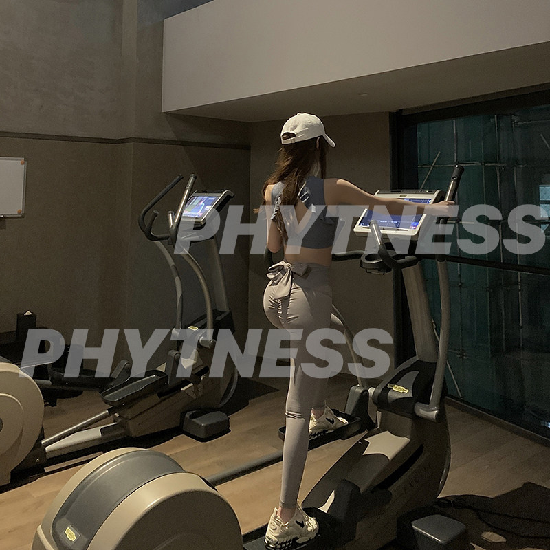 PHYTNESS BOW PEACH HIP FITNESS YOGA PANTS HIGH WAIST TIGHT stretch quick-drying