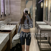 PHYTNESS Pink blue 2-color quick-drying sports tight fitness yoga suit female macaron