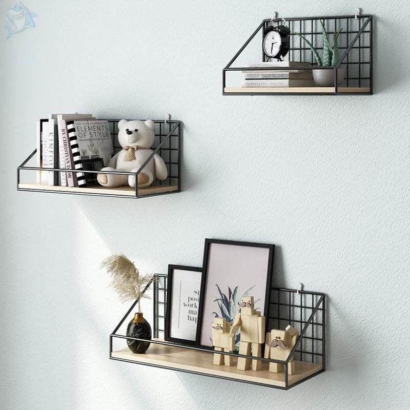 Wall Bookshelves Nordic Style Wall Hanging Free of holes Racks Bathroom rack Dormitory Students Headboard Containing devinators