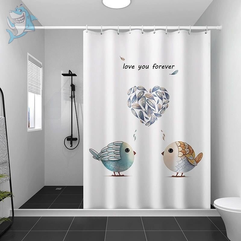 Magnetic Suction Curtain Cover Set with Punch Waterproof Bathroom CurtainsBathroom Bathroom Hanging CurtainsBath Water Bar