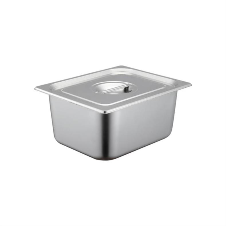 Buffet stainless steel square basin with lid share pan Fruit bailing out big number spot Vegetable Milk Tea Shop Display Case thick stock