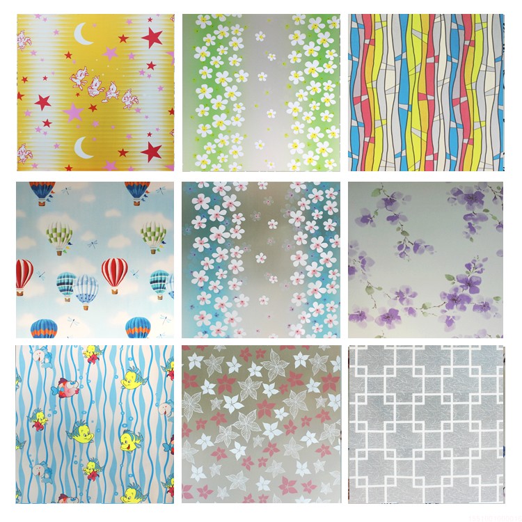 Makeup room window glass tape anti - walking light transparent 3D stereo decoration of sand toilet window stickers