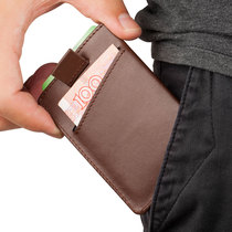 EHRENMANN Creative Small Wallet Mens Card Holder Ultra-thin and Compact Drivers License Leather Case First Layer Leather