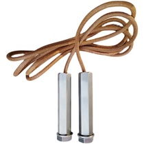 Stainless steel overweight special gravity fierce man skipping rope cowhide rope wooden handle retro rough boxer fat burning weight