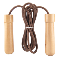 Retro wood handle jump rope 5mm cowhide rope bearing boxer fight fitness professional rope Wood vintage