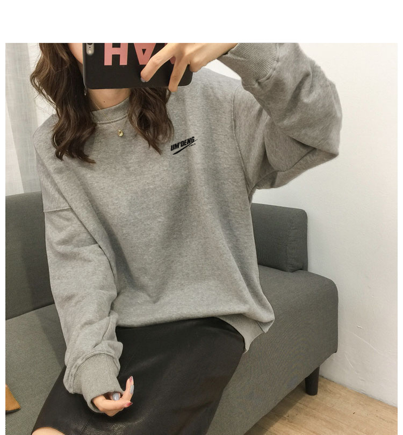 2021 new thick cotton T women's Korean version loose and casual all-match plus velvet thickened lazy ins top round neck autumn and winter