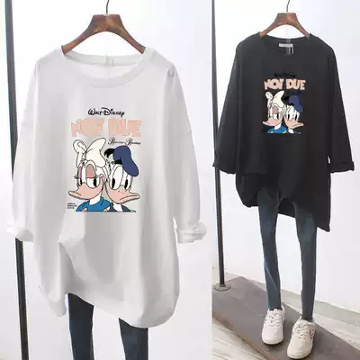 Pure cotton Korean long-sleeved T-shirt women's autumn 2021 new loose tops all-match autumn clothes trend