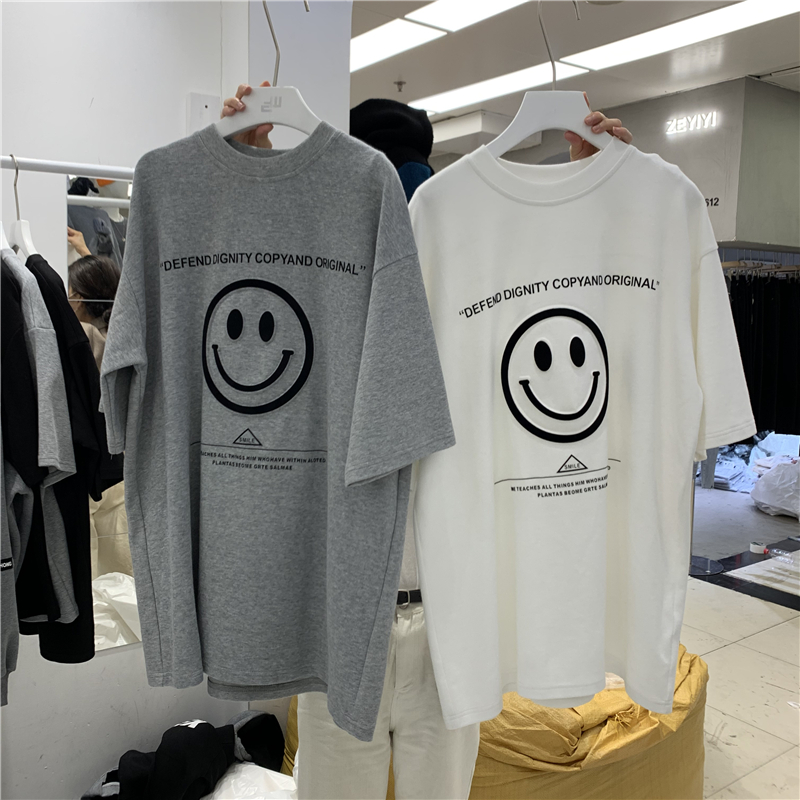 Short-sleeved T-shirt women 2022 new spring summer Korean version loose large size casual simple cotton top medium and long version tide