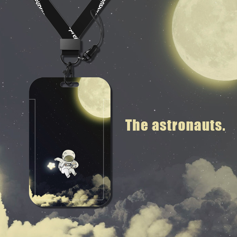 In space astronaut students campus card bus cafeteriaMetro card protected metro factory plate door bar hanging neck work input card card customization