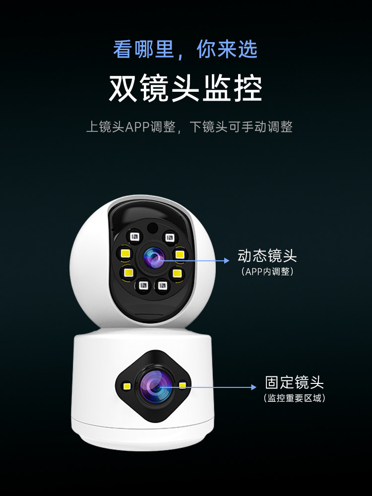 Wireless Wifi Camera for Home Use, Remote 360-Degree View Without Blind Spots, Indoor 4g Card Network Monitor for Pets