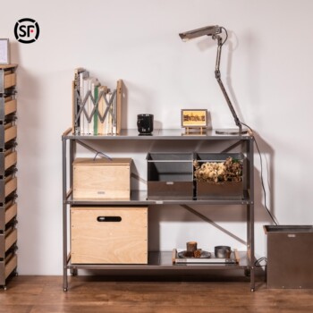 Shelves along the line multi-layer metal simple load-bearing hole board storage room household minimalist home commercial zhiji home furnishing