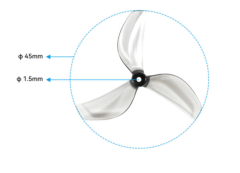 BETAFPV  微型競速穿越無人機1.5mm孔徑3葉槳（4個裝）GF45mm槳葉