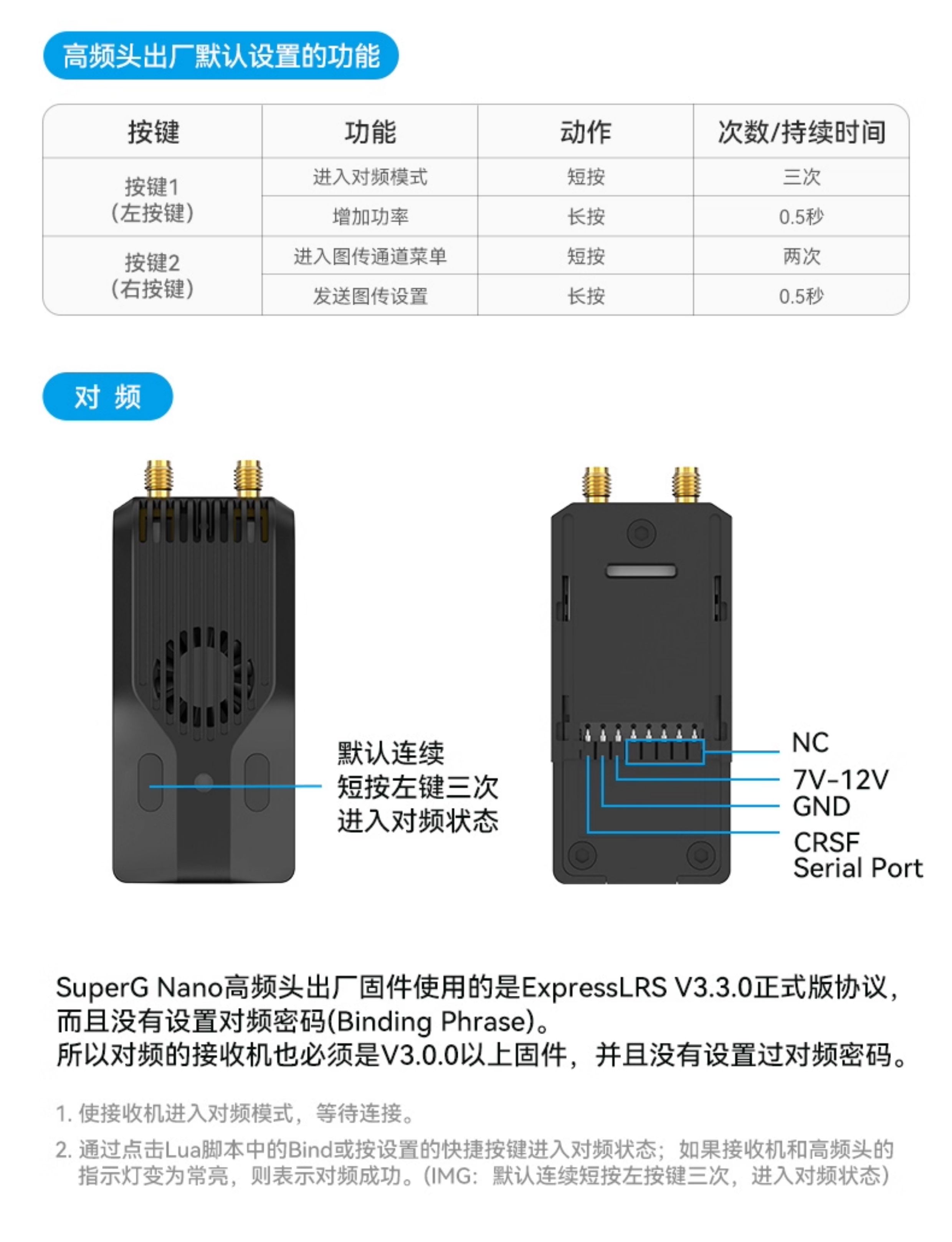 BETAFPV SuperG Nano遠航高頻頭雙1w大功率fpv穿越機訊號增強ELRS